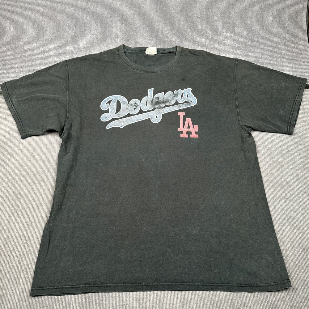 Lee Sport‎ Los Angeles Dodgers Y2K T Shirt Mens XL Black Graphic LA MLB Tee
